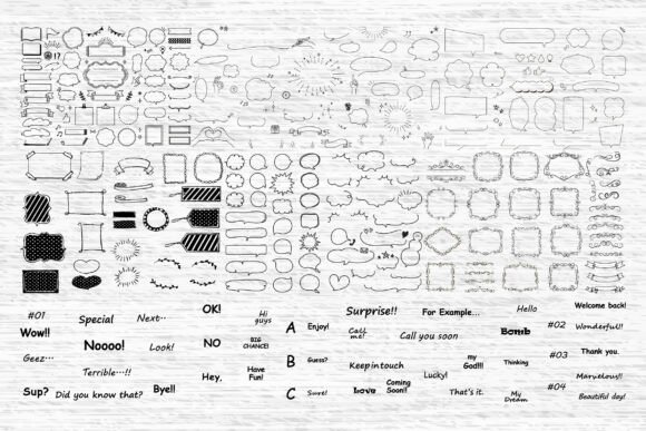 Download Doodle Speech Bubbles Frames &amp; Notes SVG - Frames Collection