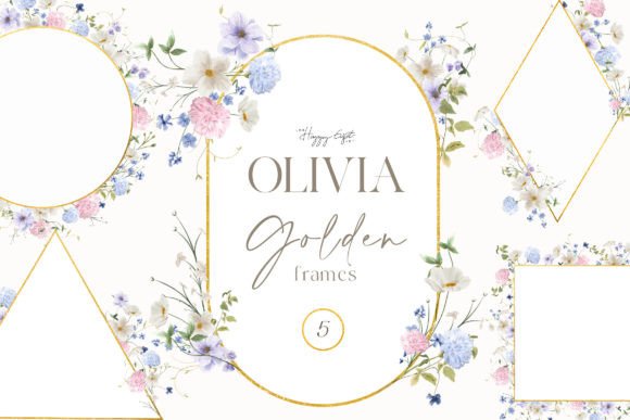 Download Wild Floral Golden Frames - Frames Collection