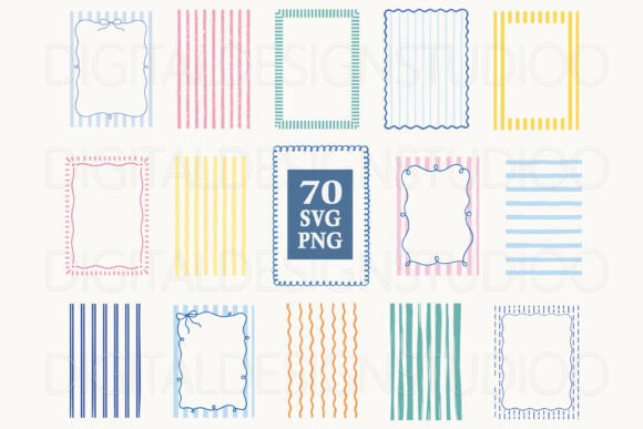 Download Preppy Coastal Stripe Frames SVG PNG - Frames Collection