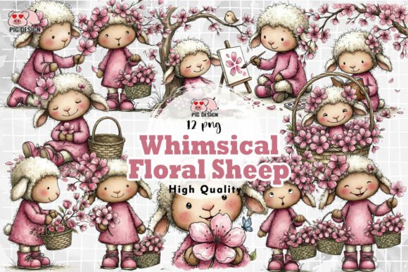 Download Whimsical Floral Sheep PNG - Sheep png Collection