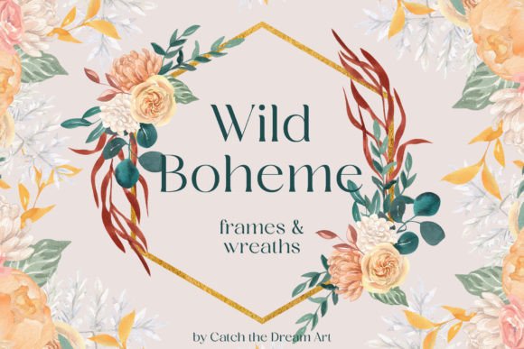 Download Wild Boho Floral Frames and Wreaths PNG - Frames Collection