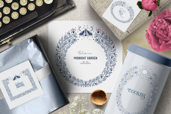 Download Blue Mystical Boho Clipart Frames - Frames Collection