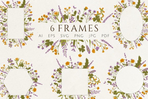 Download Wildflowers Pre-made Frames Vector SVG - Frames Collection