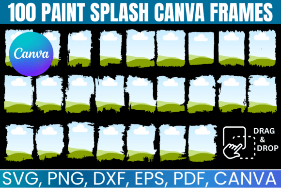 Download 100 Paint Splash Canva Frames SVG - Frames Collection