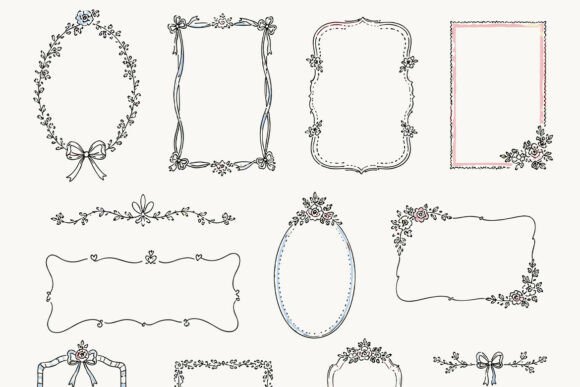 Download Whimsical Vintage Wedding Frames and Flo - Frames Collection