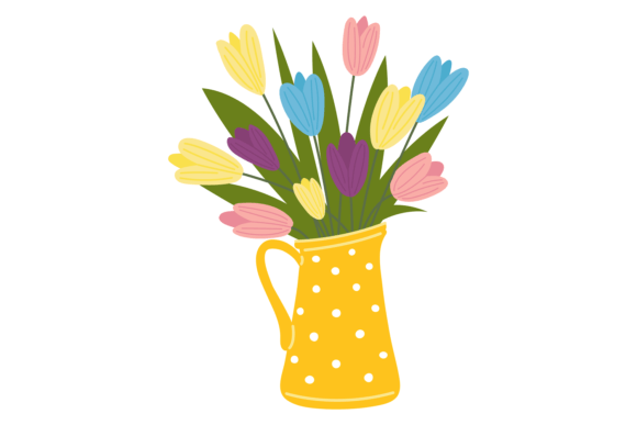 Download Color Tulips in Vase. Garden Flowers Bou - Tulips Collection