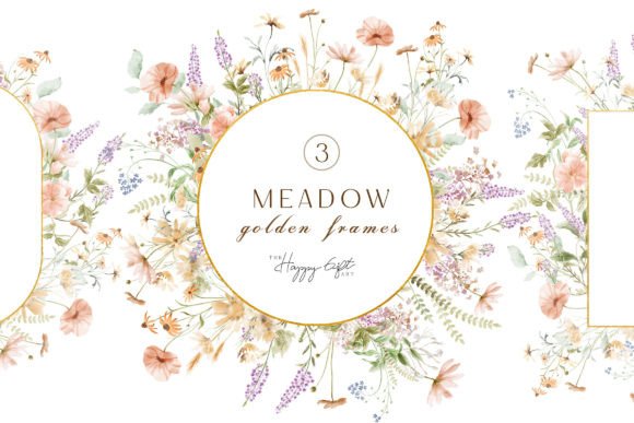 Download Wild Floral Golden Frames - MEADOW - Frames Collection