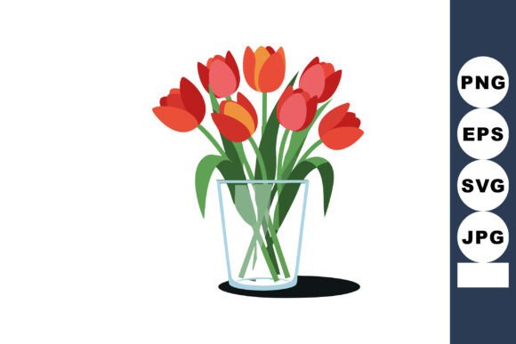 Download Red Tulips Floral Arrangement in Glass V - Tulips Collection