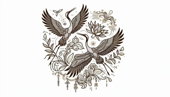 Download Cranes with Intricate Details Ornamental - Intricate details Collection