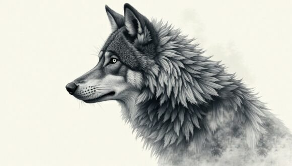 Download Inked Wolf with Intricate Details - Intricate details Collection