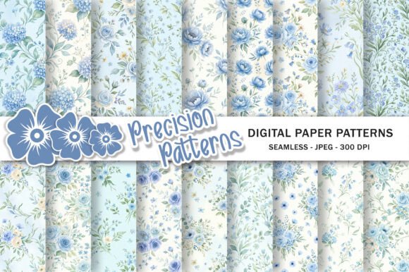 Download Whimsical Soft Blue Floral Pattern - Premium Resources