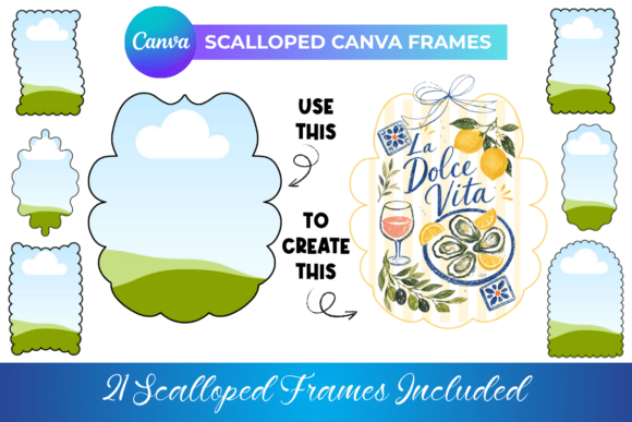 Download Wavy &amp; Scalloped Canva Frames - Frames Collection